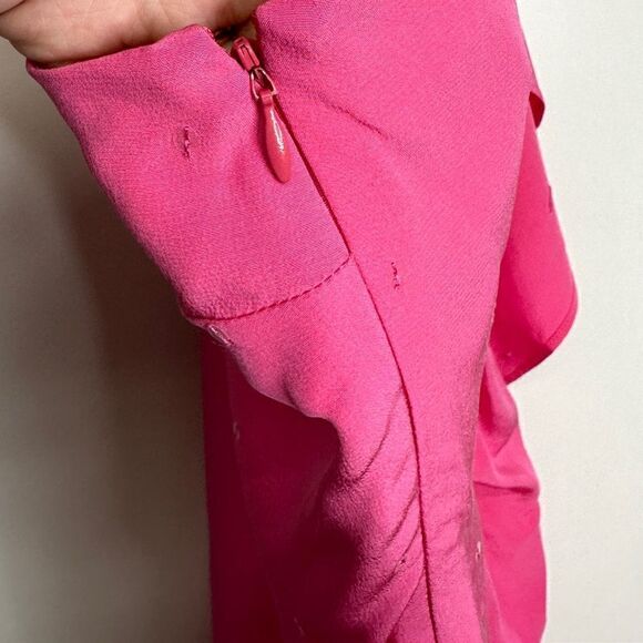 Madison Marcus One Shoulder Silk Pink Ruffle Mini Sequin Detailed Dress Size XS - Picture 6 of 9